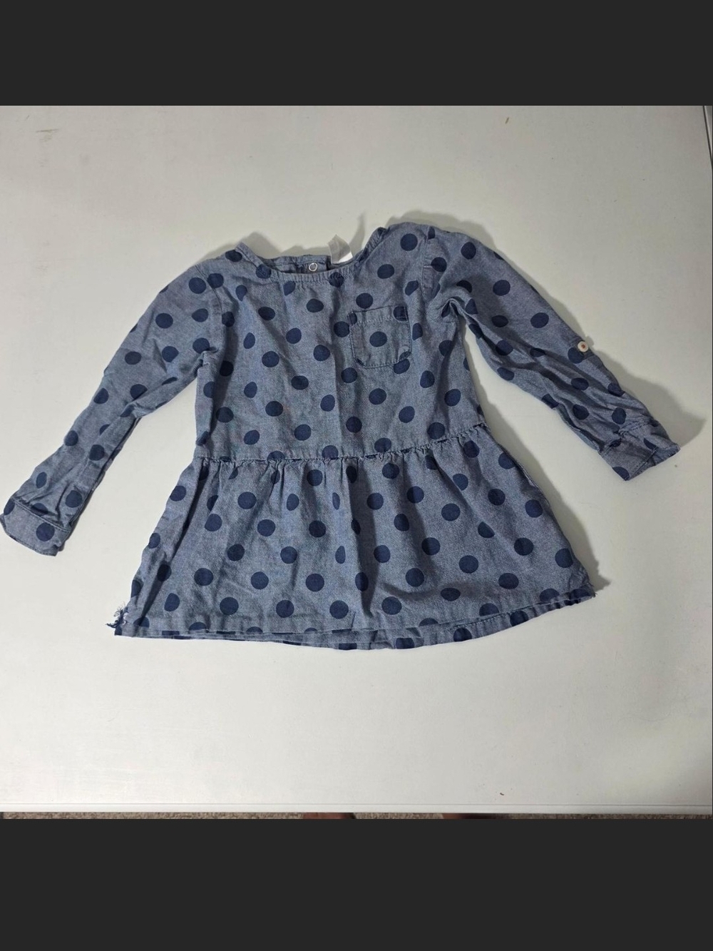 Carter's Light Blue Chambray Polka Dot Tunic
